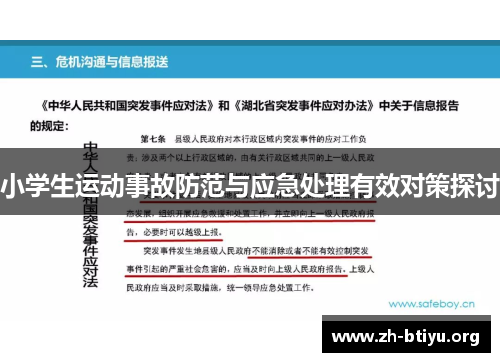 小学生运动事故防范与应急处理有效对策探讨